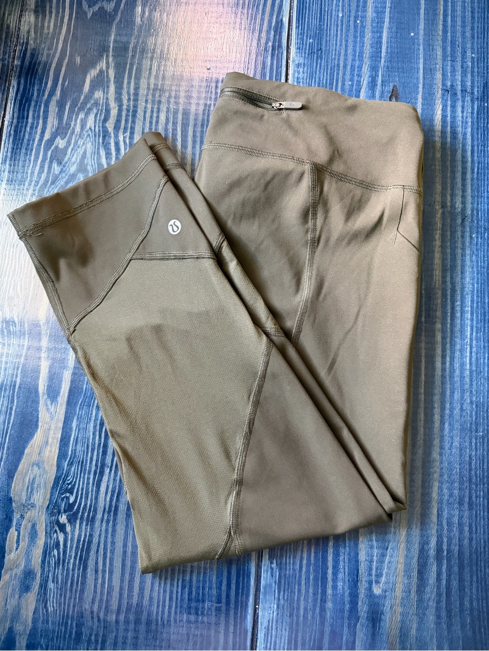 Lululemon Pace Rival Crop 22" Dark Olive Size 12